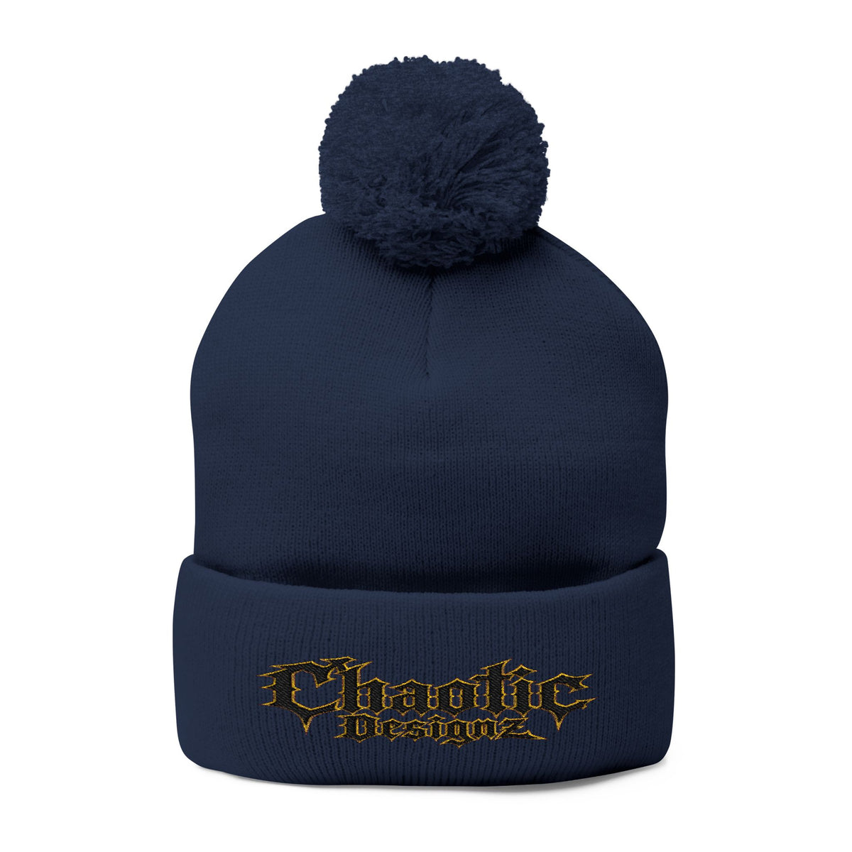 Pom-Pom Knit Cap (Embroidery)