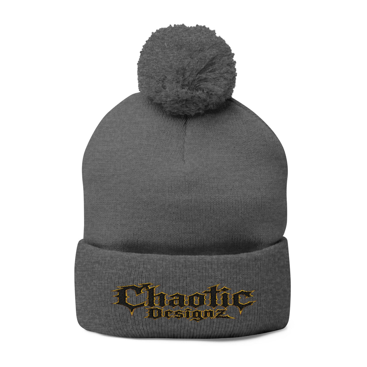 Pom-Pom Knit Cap (Embroidery)