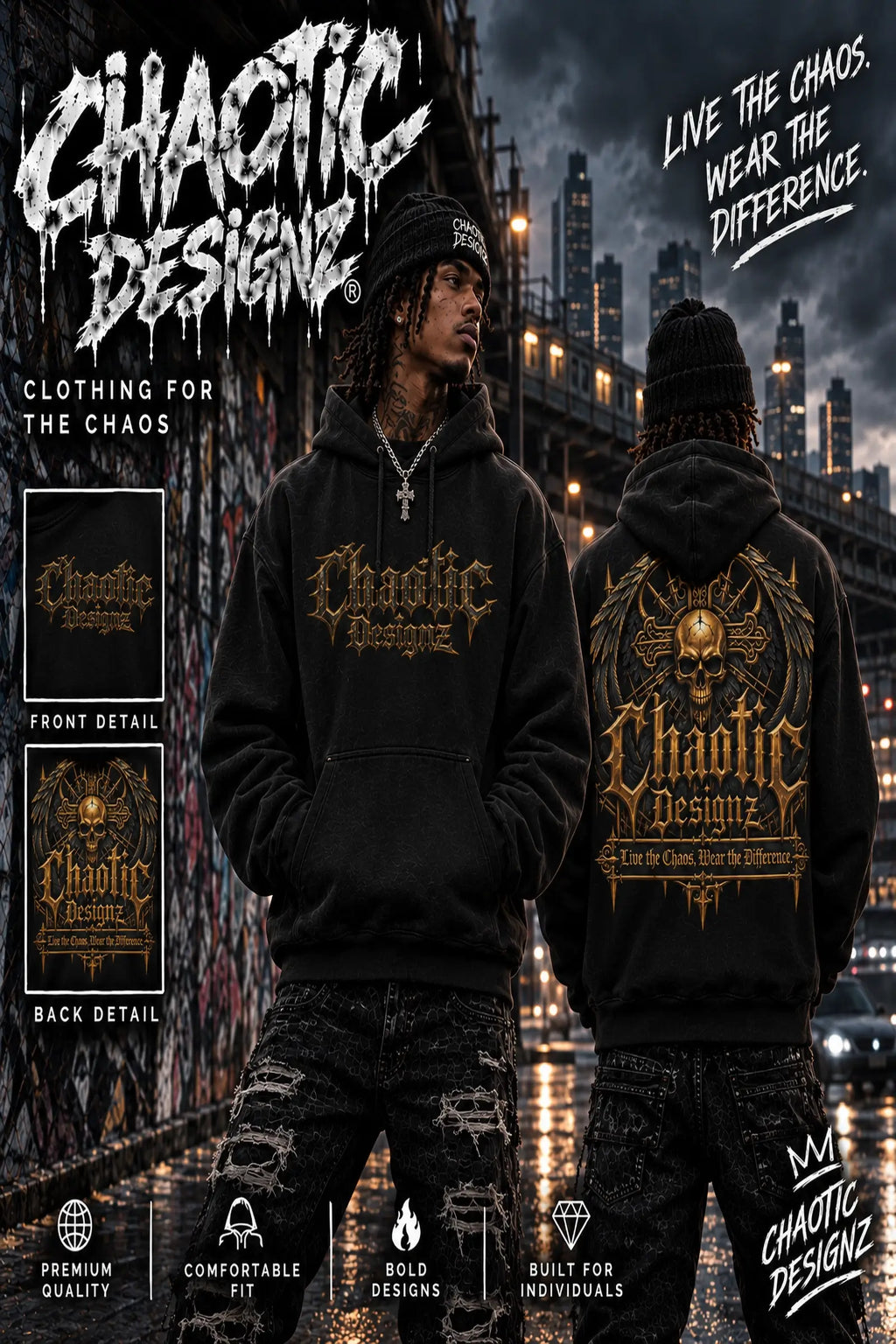 Chaotic Motto Hoodie